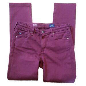 Adriano Goldschmied The Prima Jeans Womens 26 Burgundy Mid Rise Cigarette Skinny
